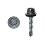 (RAL 7024) Саморез кровельный с шестигранной головкой сверло по металлу 5,5*19